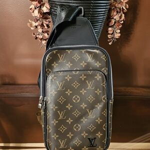 Louis Vuitton Monogram Crossbody Bag in Black and Brown